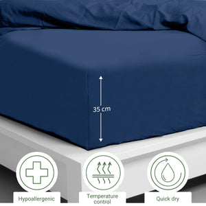 Bambus lak / fitted sheet - Navy blue