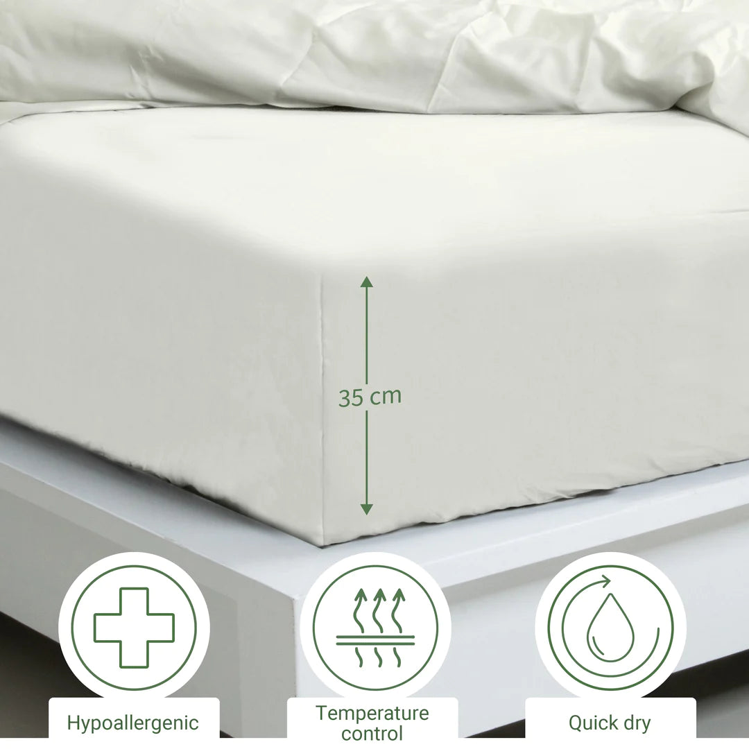 Bambus lak / fitted sheet ivory