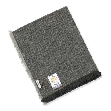 Endurunnið ullarteppi - Slate